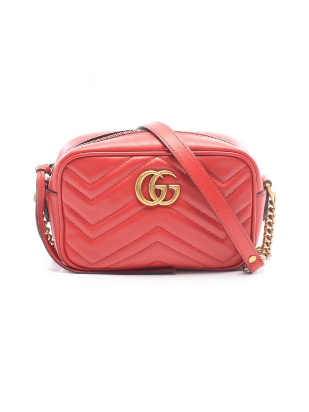 Gucci Shoulder Bag GG Marmont Quilted Red Leather Small